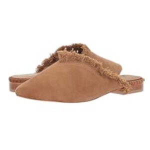 Free People Suede Leather Newport Flat Mules Taupe Color Size 39/9 In Bo…